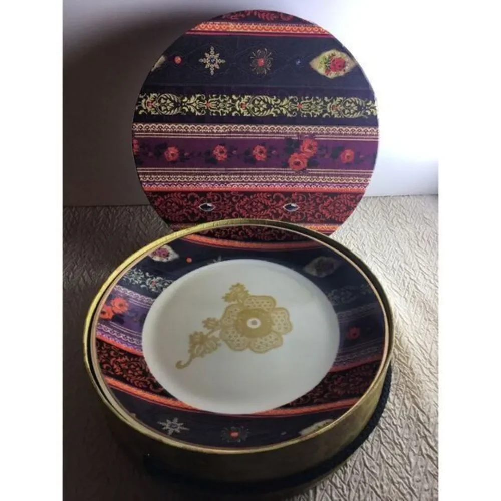 Set of‎ 4 PPD Mystic Passion dessert plates w box